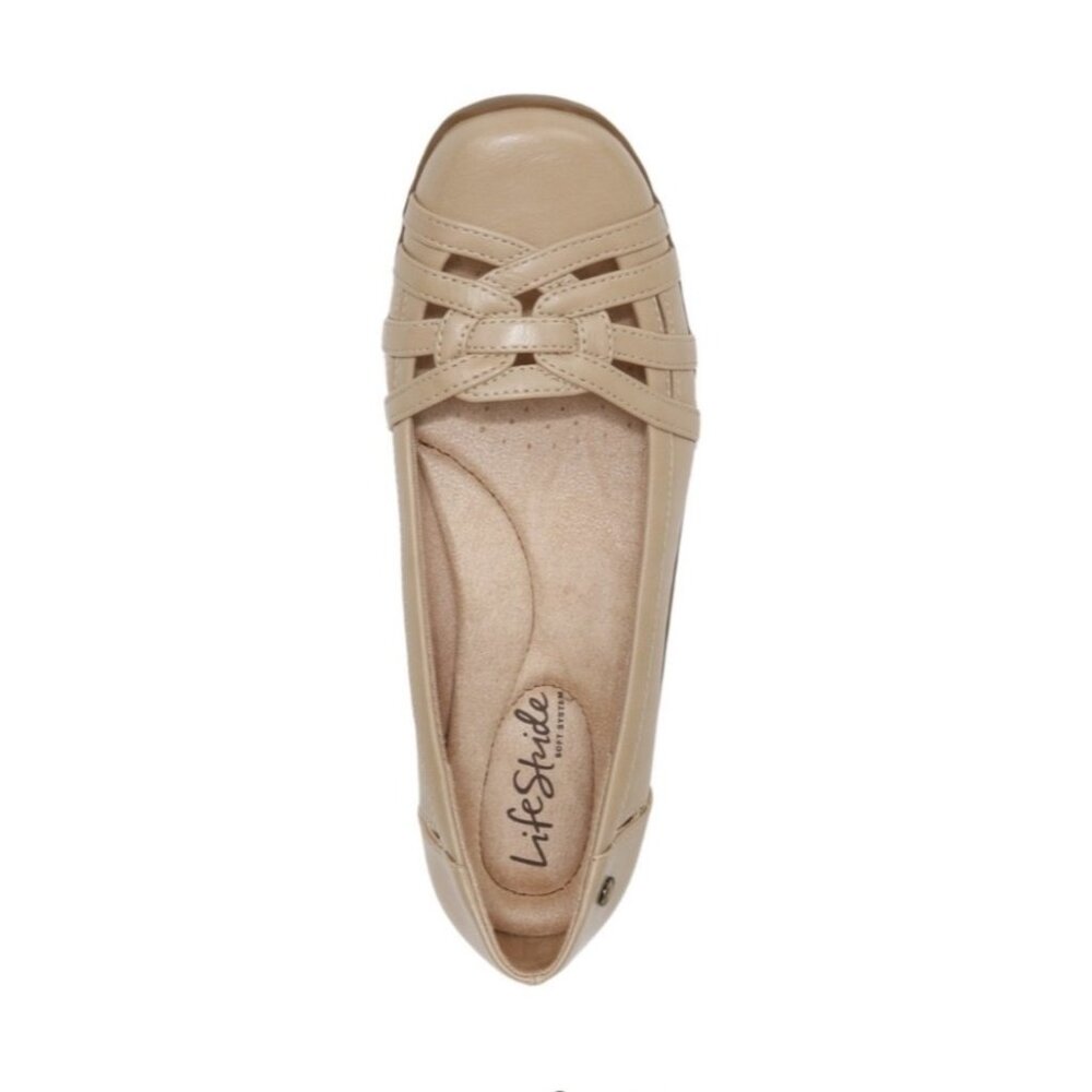 LifeStride Soft System Beige Flat Shoes Women 7M Comfortable Every-day Casual